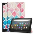 thumbnail image 1 of Case Cover for Amazon Kindle Fire 7 Tablet 9th & 7th Generation, Smart Slim PU Leather Protective Sleeve with Auto Sleep/Wake, Flip Stand f/ 7-Inch Display 2019 2017 Release Gen (Pastel Moroccan), 1 of 7
