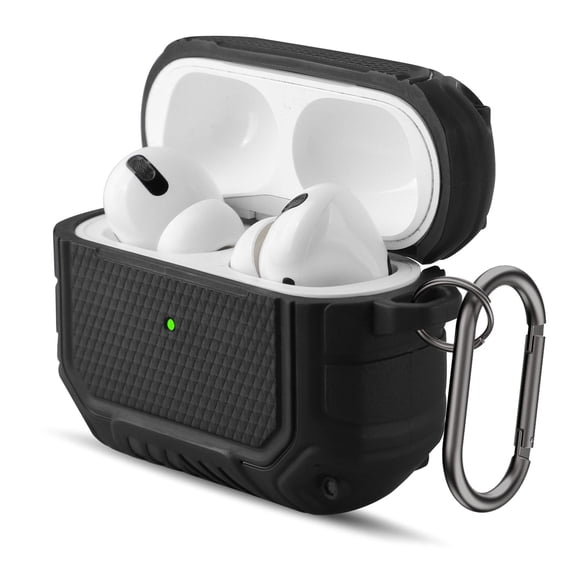 Case Cover Fit for AirPods Pro 2, DISEN Protector Skin Fit for 2024 Apple Airpods Pro 2nd Generation Charging Case, TPU Shockproof Protective Case with Carabiner, Front LED Visible