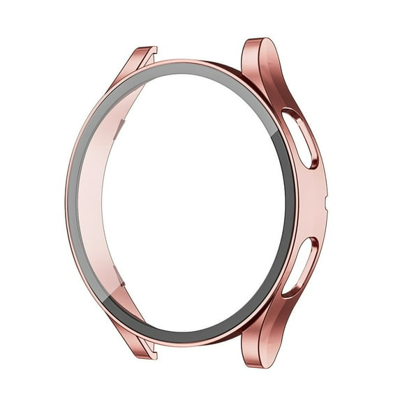 Case Cover Fit for Samsung Galaxy Watch 4 40mm 44mm,Glass Screen Protector Accessories PC All-Around Anti-fall Bumper Cover, Smart Watch Protective Case for Men Women -rose gold
