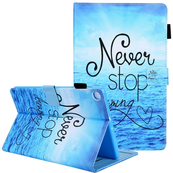 Case Cover for Samsung Galaxy Tab A7 10.4 2020, SM-T500/T505 Shell, Allytech PU Leather Protective Multiple Viewing Stand Card Slots Case for Galaxy Tab A7 10.4" T500 T505 2020, Never Stop