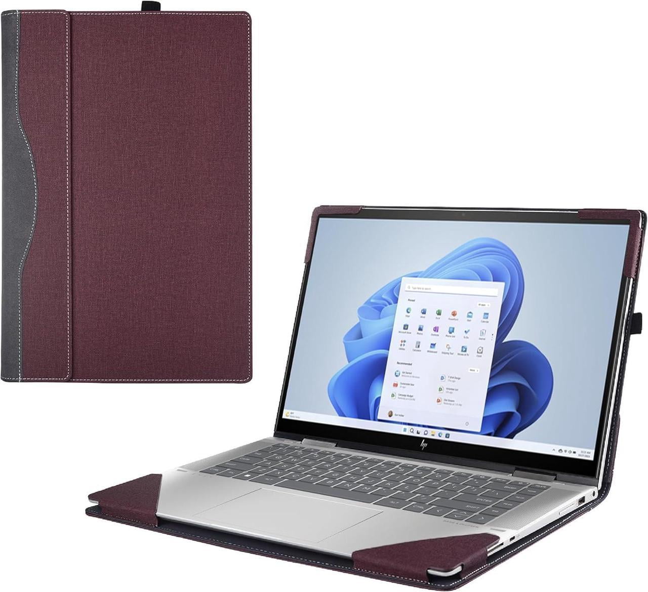 Case Cover for 14 inch 2-in-1 Laptop Lenovo Yoga 7i 7 14ARP8 14IRL8 14ARB7 14IAL7, PU Leather Bag Notebook Protective Shell Sleeve with Pen Holder