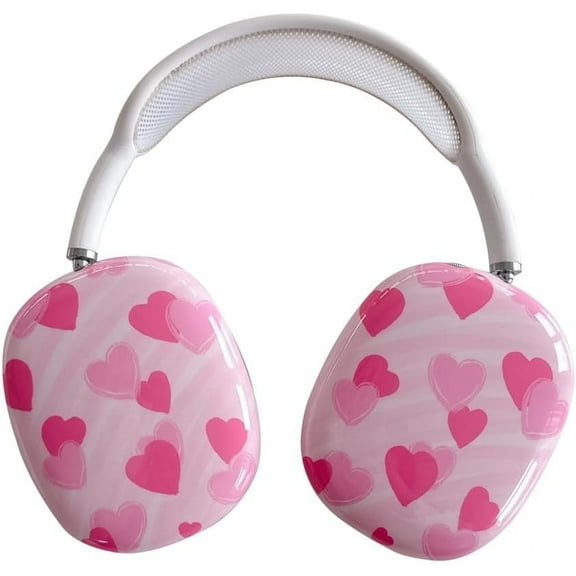 Case Cover for AirPods Max,Cute Pink Shockproof Headphones Protective Case,Anti Scratch Headset Shell for Girls Women (Heart)