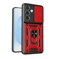 thumbnail image 1 of Rugged Shockproof Ring Holder Red Case Sliding Camera Cover for Samsung Galaxy S26, 1 of 5