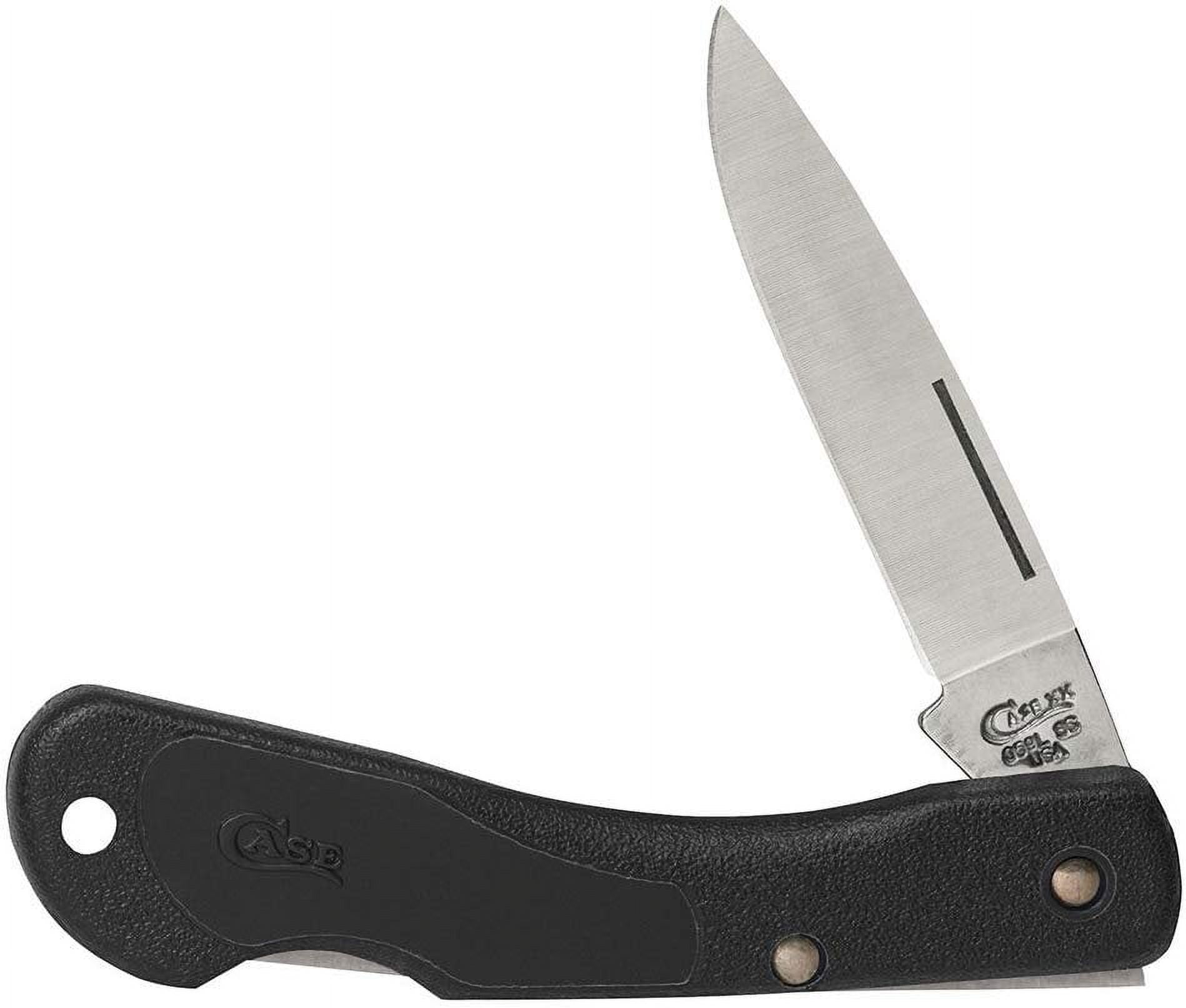 Case Cutlery 00253 Lightweight Mini Blackhorn Pocket Knife with Stainless  Steel Blade, Black Synthetic 