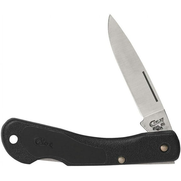 Case Cutlery 00253 Lightweight Mini Blackhorn Pocket Knife with Stainless Steel Blade, Black Synthetic