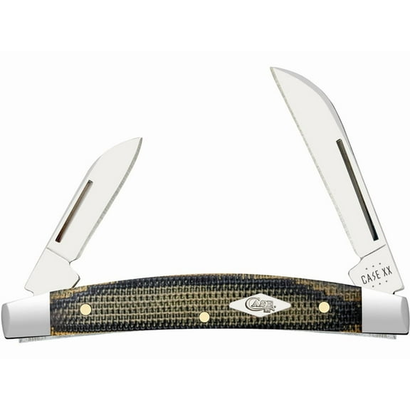 Case Small Congress Pocket Knife 1.86" Sheepsfoot/Pen Tru-Sharp Mirror Polished Blade Canvas Micarta Handle Black