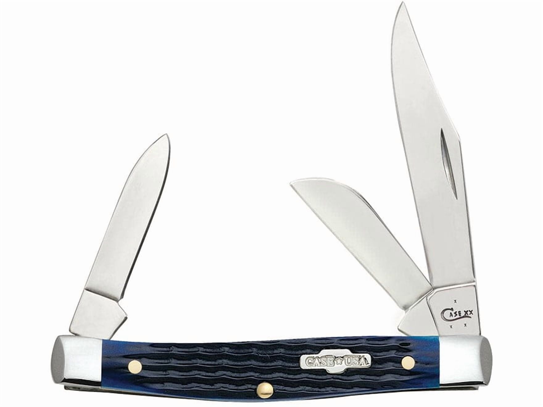 Case Cutlery 2806 Medium Stockman Blue Bone EDC Folding Knife