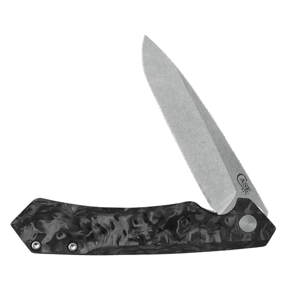 Case XX Knives Case Kinzua Framelock Folding Knife (2023 Blade Show Edition, Black Marbled Carbon Fiber) CA64801
