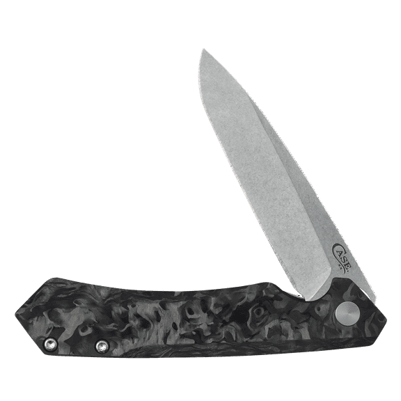 Case XX Knives Case Kinzua Framelock Folding Knife (2023 Blade Show Edition, Black Marbled Carbon Fiber) CA64801