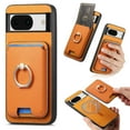 thumbnail image 1 of Case Designed for Google Pixel 8, Classic Business Anti-falling Detachable Magnetic Card Holder Bag Support Car Magnetic Mount with Finger Ring Kicktand Phone Case Cover - Yellow, 1 of 6