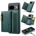 thumbnail image 1 of Case Designed for Google Pixel 9 / 9 Pro, Detachable Back Card Pockets, Magnetic Zipper PU Leather Kickstand Classic Rugged RFID Blocking Phone Case Cover for Google Pixel 9 / 9 Pro, Green, 1 of 14