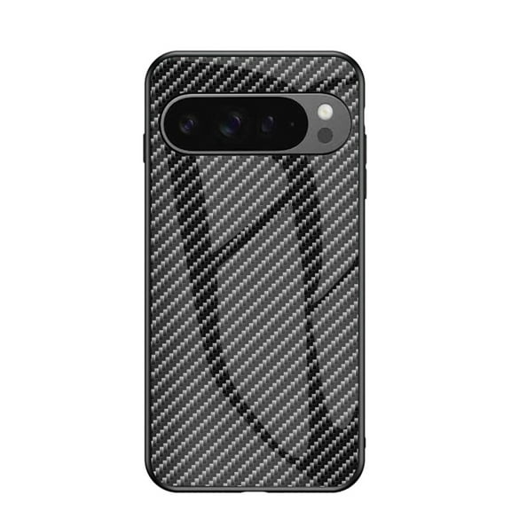 Case Designed for Google Pixel 9 / 9 Pro, Tempered Glass Back +TPU Frame, Luxury Ultra Slim Lightweight Anti-Scratch Drop Protective Shockproof Anti-Fall Back Case for Google Pixel 9 / 9 Pro - Black