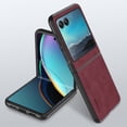 thumbnail image 1 of Case Designed for Motorola Razr 40 Ultra, Slim Fit Classic PU Leather Shockproof Anti-Slip Lightweight Wireless Charging Vintage Phone Case Cover for Motorola Razr 40 Ultra, Winered, 1 of 10