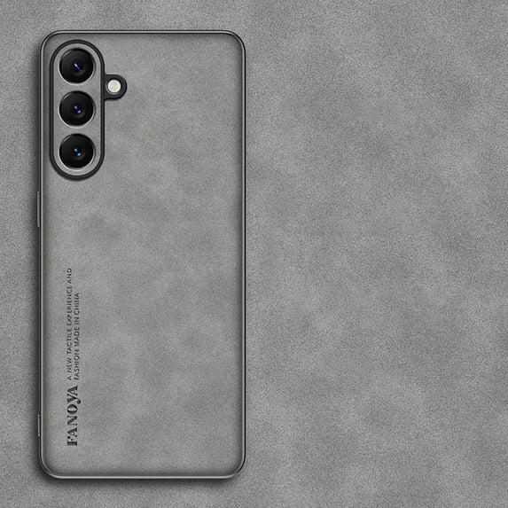 Case Designed for Samsung Galaxy A25 5G, Slim Fit Classic PU Leather Shockproof Anti-Slip Lightweight Wireless Charging Vintage Phone Case Cover for Samsung Galaxy A25 5G, Gray