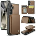 thumbnail image 1 of Case Designed for Samsung Galaxy A36 5G, Classic RFID Blocking Detachable Magnetic Card Slots Kickstand Durable Shockproof Protective Magnetic Buckle 2 In 1 Case for Galaxy A36 5G - Brown, 1 of 11