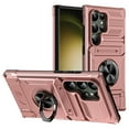 thumbnail image 1 of Case Designed for Samsung Galaxy S24 Ultra, Hybrid Back Case with Ring Stand & Hidden Card Slot & Support Magnetic Car Mount Shockproof Fall-Protection Slim Phone Cover for Galaxy S24 Ultra, Rosegold, 1 of 7
