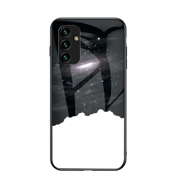 Case Designed for Samsung Galaxy S25, Luxury Pattern Thin Fit Lightweight Anti-Scratch Drop Protective Shockproof Glossy Phone Case, Tempered Glass Back +TPU Bumper Frame, Universe