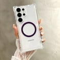 thumbnail image 1 of Case Designed for Samsung Galaxy S25 Ultra Case Magnetic Clear with Camera Lens Protector[Compatible with MagSafe] Transparent Minimalist Design Full-Body Shockproof Protection Cover,Purple, 1 of 5