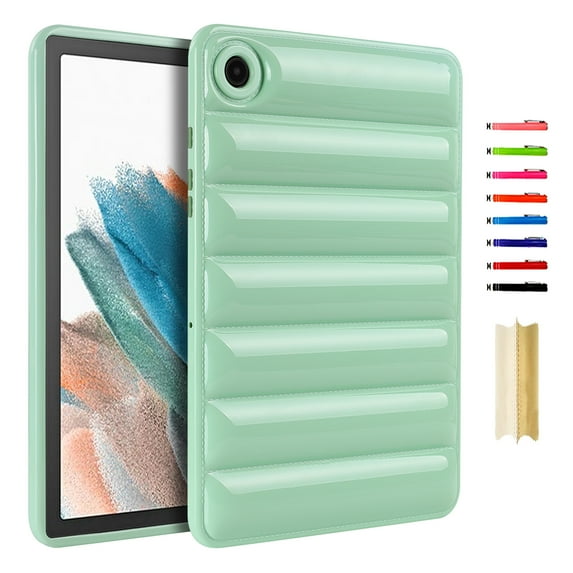 Case Designed for Samsung Galaxy Tab A9+ 11.0" 2023 SM-X210 / SM-X215 / SM-X216, Stylish Down Jacket Desigh Soft TPU Shockproof Protective Lightweight Tablet Case Cover for Girls Women, Green
