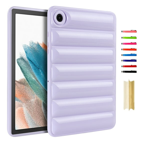 Case Designed for Samsung Galaxy Tab A9+ 11.0" 2023 SM-X210 / SM-X215 / SM-X216, Stylish Down Jacket Desigh Soft TPU Shockproof Protective Lightweight Tablet Case Cover for Girls Women, Lightpurple