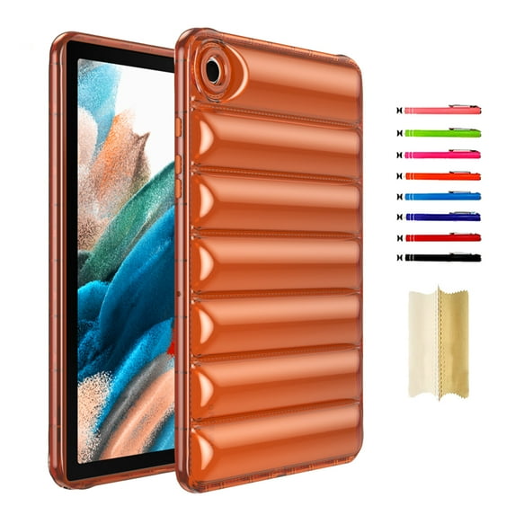 Case Designed for Samsung Galaxy Tab S6 Lite 10.4" 2024 / 2022 / 2020, Clear Stylish Down Jacket Desigh Soft TPU Shockproof Protective Lightweight Tablet Case Cover for Girls Women, Brown