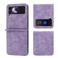 thumbnail image 1 of Case Designed for Samsung Galaxy Z Flip 4 5G, Premium PU Leather Classic for Men Women Shockproof Ultra Slim Drop Protective Phone Case Cover for Samsung Galaxy Z Flip 4, Purple, 1 of 7