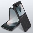 thumbnail image 1 of Case Designed for Samsung Galaxy Z Flip 6 5G, Slim Fit Classic PU Leather Shockproof Anti-Slip Lightweight Wireless Charging Vintage Phone Case Cover for Samsung Galaxy Z Flip 6 5G, Black, 1 of 12