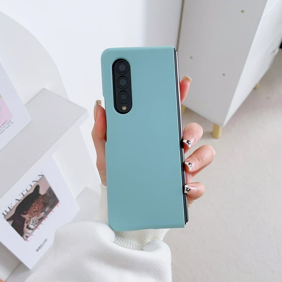 Case Designed for Samsung Galaxy Z Fold 3, Luxury Liquid Silicone Shokcproof Lightweight Ultra Slim Skin Friendly Matte Phone Case for Men and Women for Samsung Galaxy Z Fold 3, Lightblue