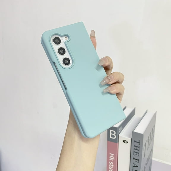 Case Designed for Samsung Galaxy Z Fold 5, Luxury Liquid Silicone Shokcproof Lightweight Ultra Slim Skin Friendly Matte Phone Case for Men and Women for Samsung Galaxy Z Fold 5, Lightblue