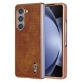 thumbnail image 1 of Case Designed for Samsung Galaxy Z Fold 7, Classic Crocodile Texture PU Leather + Plating Frame Shokcproof Lightweight Ultra Slim Case Cover for Men Women for Samsung Galaxy Z Fold 7, Brown, 1 of 8