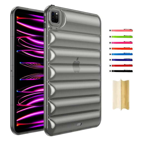 Case Designed for iPad mini 7th Gen (A17 Pro) 2024 / mini 6th Gen 8.3" 2021, Clear Stylish Down Jacket Desigh Soft TPU Shockproof Protective Lightweight Tablet Case Cover for Girls Women, Gray