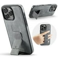 thumbnail image 1 of Case Designed for iPhone 12 Pro / 12 6.1", Classic PU leather Kickstand & Hand Grip, Support Magnetic Car Mount Shockproof Protective Ultra Slim Back Case Cover for iPhone 12 Pro / 12 6.1", Gray, 1 of 6
