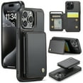 thumbnail image 1 of Case Designed for iPhone 12 Pro / 12 6.1", Classic RFID Blocking Detachable Magnetic Card Slots Kickstand Durable Shockproof Protective Magnetic Buckle 2 In 1 Case for iPhone 12 Pro / 12 6.1" - Black, 1 of 11