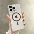 thumbnail image 1 of Case Designed for iPhone 13 Pro Max Case Magnetic Clear with Camera Lens Protector[Compatible with MagSafe] Transparent Minimalist Design Full-Body Shockproof Protection Cover,Gray, 1 of 5