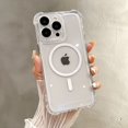 thumbnail image 1 of Case Designed for iPhone 13 Pro Max Case Magnetic Clear with Camera Lens Protector[Compatible with MagSafe] Transparent Minimalist Design Full-Body Shockproof Protection Cover,White, 1 of 5