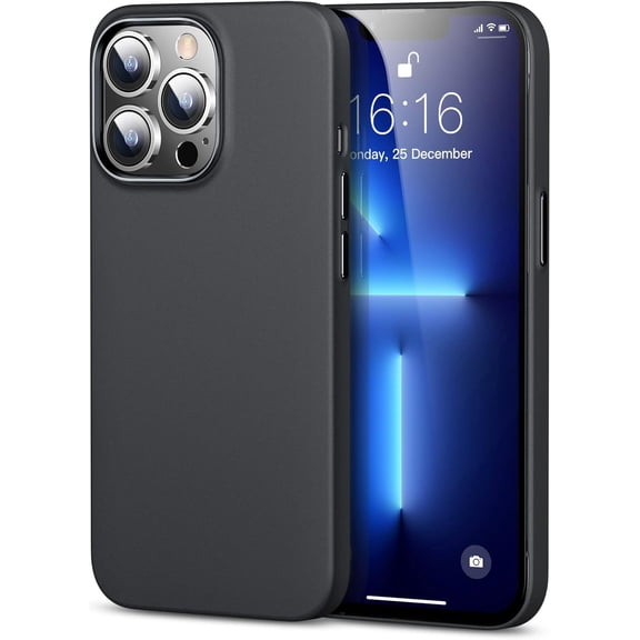 Case Designed for iPhone 13 Pro Max Phone Case Ultra Slim Anti-Scratch Matte Hard PC Cover Lightest Weight Support Wireless Charger iPhone 13 Pro Max Case Protective 2021 6.7", Space Black
