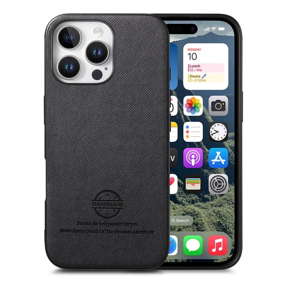 Case Designed for iPhone 14 Pro Max, Fabric Texture Back +TPU Frame, Luxury Ultra Slim Shockproof Drop Protective Lightweight Anti-Slip Anti-Scratch Back Case Cover for iPhone 14 Pro Max, Black