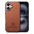 thumbnail image 1 of Case Designed for iPhone 16 Plus, Fabric Texture Back +TPU Frame, Luxury Ultra Slim Shockproof Drop Protective Lightweight Anti-Slip Anti-Scratch Back Case Cover for iPhone 16 Plus, Brown, 1 of 9