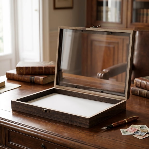 Case Display Insect Specimen Box Wood Frame Exhibit Moth Beetle Glass Wooden