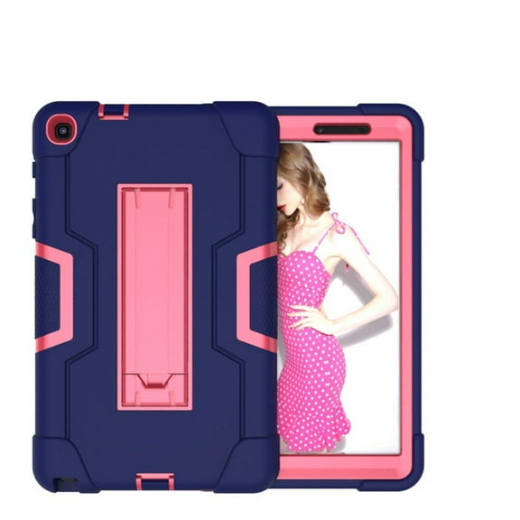 Case Fit Samsung Galaxy Tab A with S Pen 8.0 2019 Hybrid Shockproof Rugged Drop Protection Cover Built with Kickstand for Galaxy Tab A with S Pen 8.0 SM-P200 SM-P205 Tablet(Nevy+Pink)