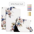 thumbnail image 1 of Case Fit for iPad 7th/8th/8th Gen 10.2", Slim Smart Shell Multi-angle Viewing Kickstand Cover with Flower Pattern, with Auto Wake/Sleep Magnetic Case for iPad 2019/2020/2021,White Flower Bush, 1 of 6