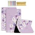 thumbnail image 1 of Case Fit for iPad mini 4 7.9" 2015/iPad mini 5 7.9" 2019, Slim Lightweight Smart Shell Multi-angle Viewing Kickstand Cover with Flower Pattern, Auto Wake/Sleep Magnetic Case, Purple Magnolia, 1 of 6