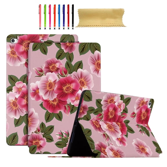 Case Fit for iPad mini 4 7.9" 2015/iPad mini 5 7.9" 2019, Slim Lightweight Smart Shell Multi-angle Viewing Kickstand Cover with Flower Pattern, Auto Wake/Sleep Magnetic Case, Wealthy Peony