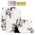 thumbnail image 1 of Case Fit for iPad mini 4 7.9" 2015/iPad mini 5 7.9" 2019, Slim Lightweight Smart Shell Multi-angle Viewing Kickstand Cover with Flower Pattern, Auto Wake/Sleep Magnetic Case, White Flower Bush, 1 of 6