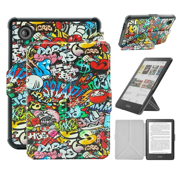 Case For 6" Kobo Clara Colour/BW (2024)/2E (2022) Ereader, Includes a Screen Protector - 6 Inch Premium PU Leather Cover with Auto Sleep/Wake
