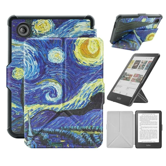 Case For 6" Kobo Clara Colour/BW (2024)/2E (2022) Ereader, Includes a Screen Protector - 6 Inch Premium PU Leather Cover with Auto Sleep/Wake
