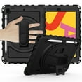 thumbnail image 1 of Case For Apple New iPad 9.7 inch Hybrid 3in1 Rugged Built-in Kickstand 360° Rotatable Stand & Shoulder Hand Strap Corner Shockproof Tablet Cover [ Black ], 1 of 8