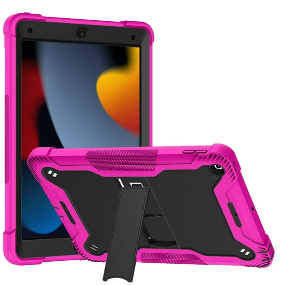 Case For Apple New iPad 9.7 inch Tough Tablet Strong with Kickstand Stand Hybrid Heavy Duty Armor High Impact Shockproof Tablet Cover [ Pink ]
