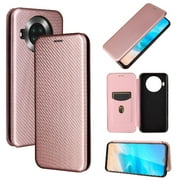 Case for Cubot Note 20 Magnetic Carbon Fiber With Card Holder Kickstand Card Insertion Full Protection Leather Folio Flip Case