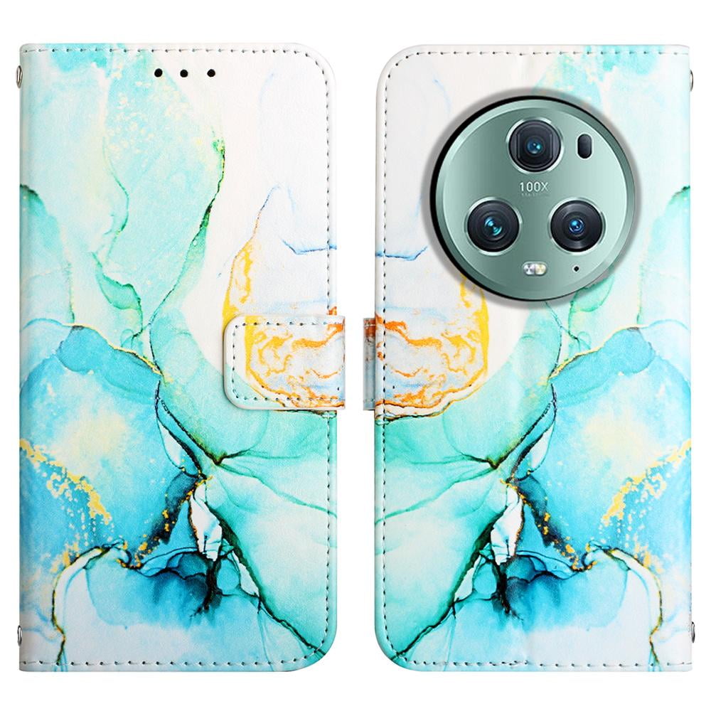 Case for Honor Magic 5 Pro PU Leather Marble Pattern Wallet Kickstand ...
